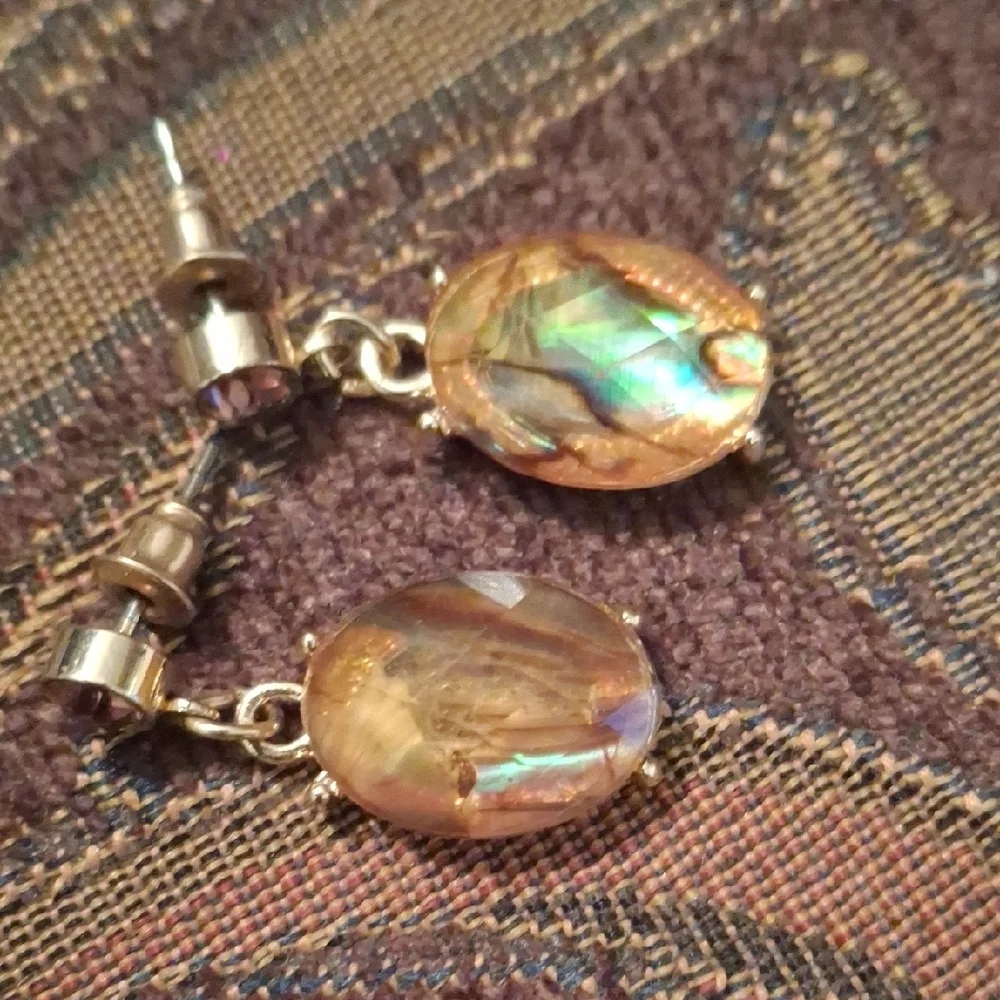 Elegant Gold and Brown Dangle Earrings